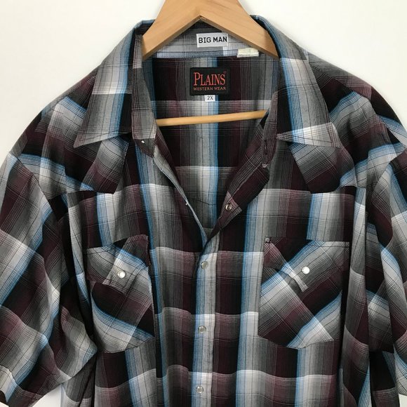Plains Western Wear Other - Plains Western Wear Men 2X Big Checked Pearl Shirt